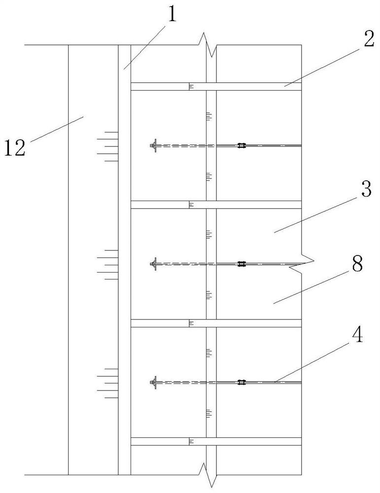 Counterfort structure with anchorage