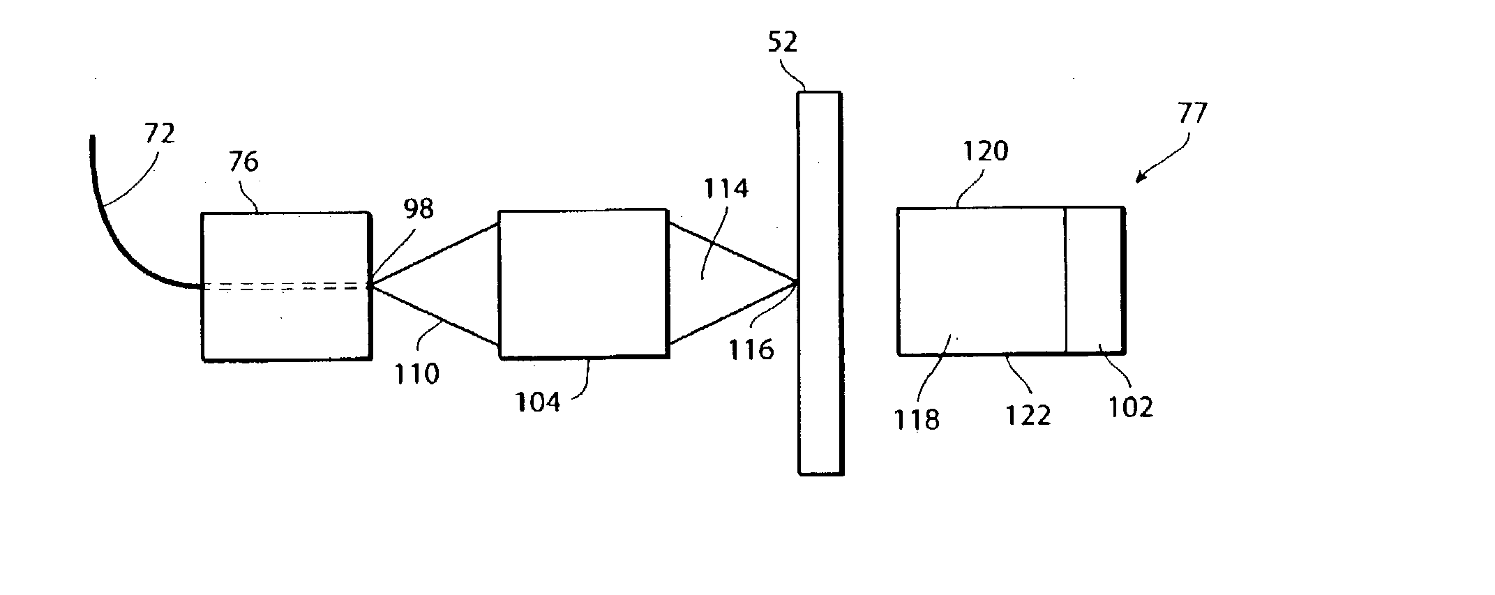 Light receiving and detection system for reading a radiographic image