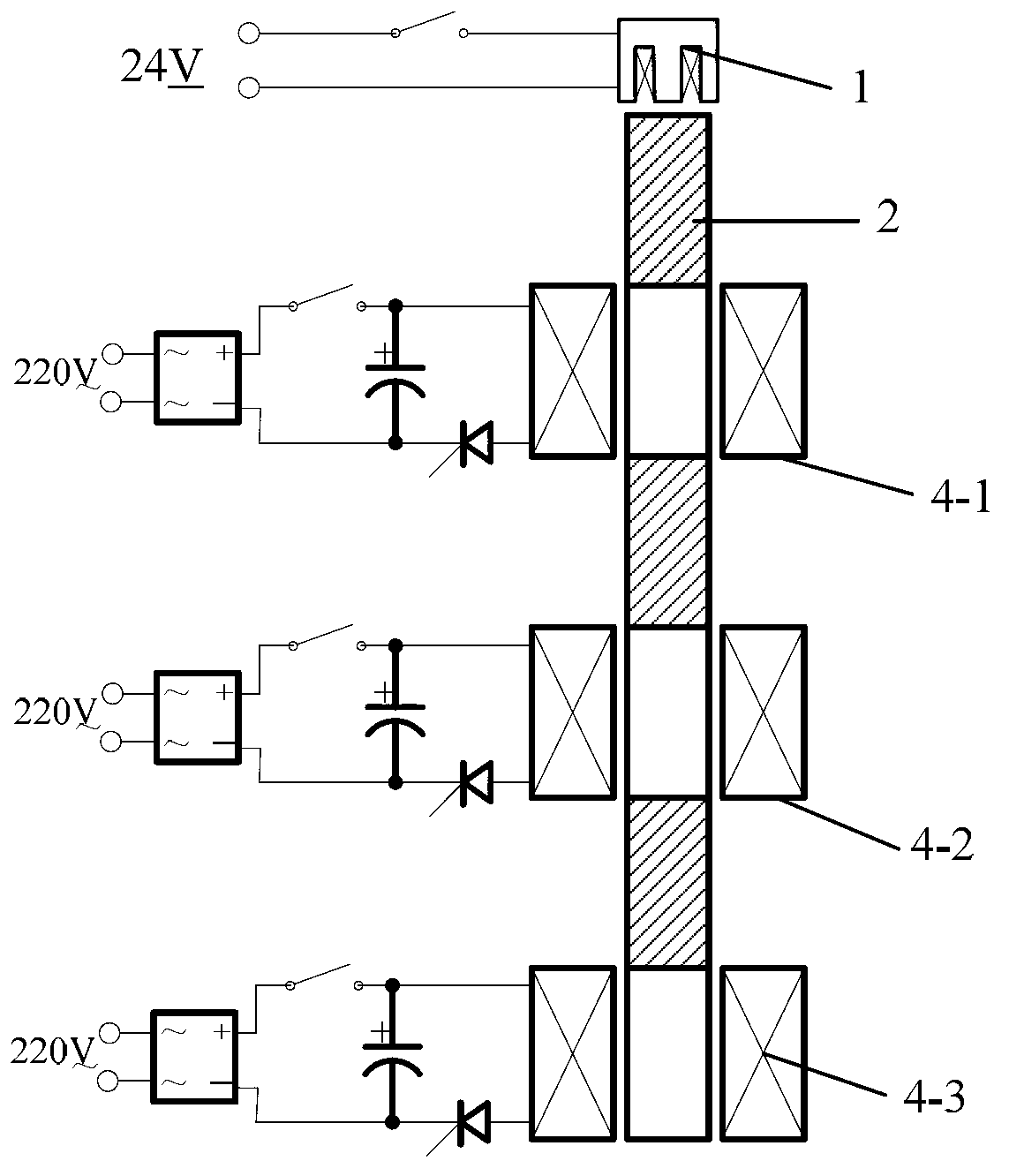 Electromagnetic type dynamic plate load test detecting device and method