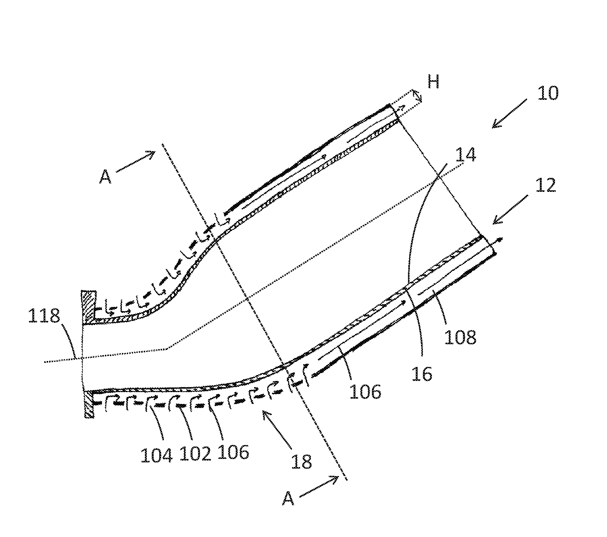 Method and apparatus for cooling a hot gas wall