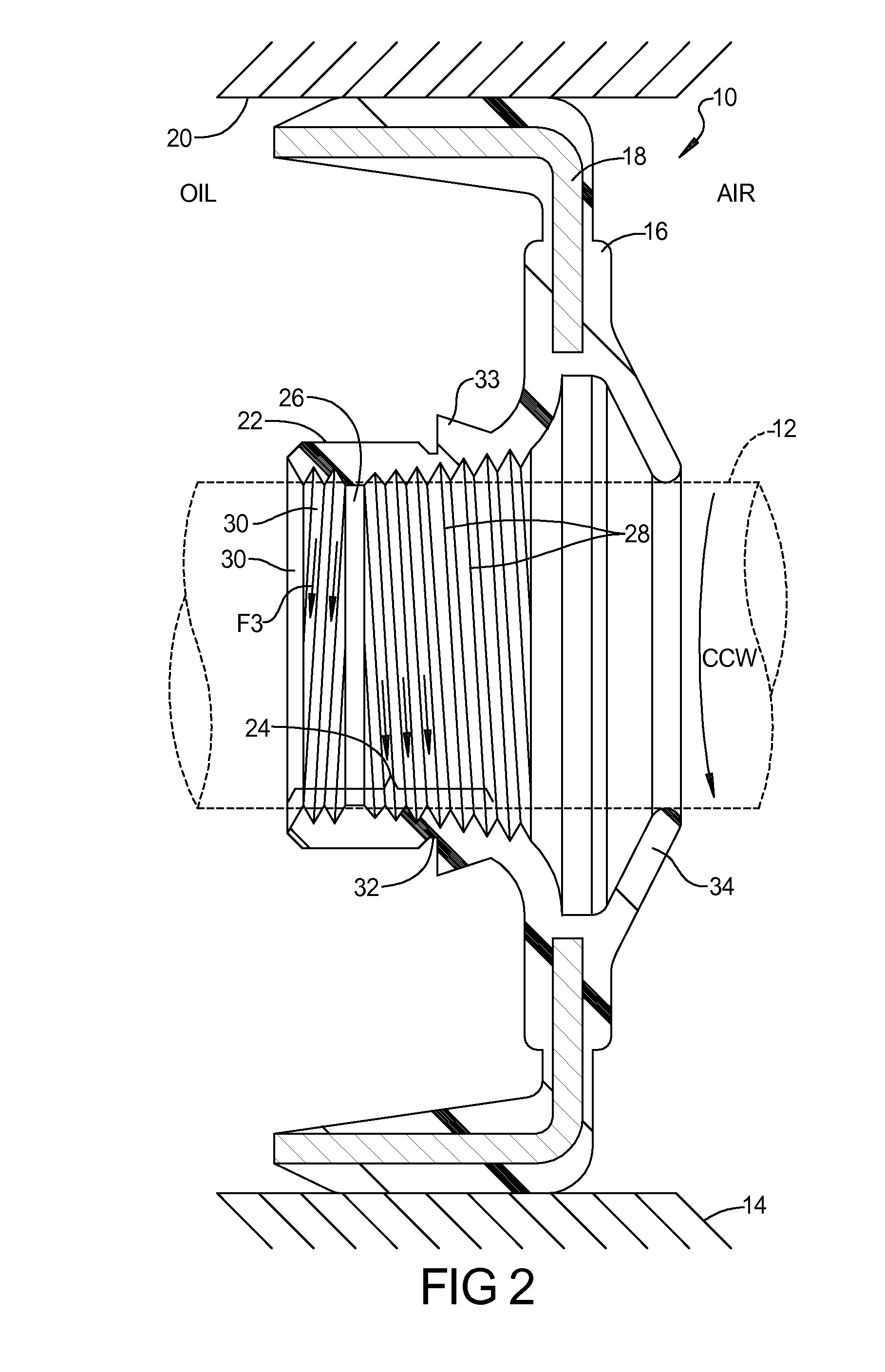 Dynamic Lay Down Lip Seal With Bidirectional Pumping Feature