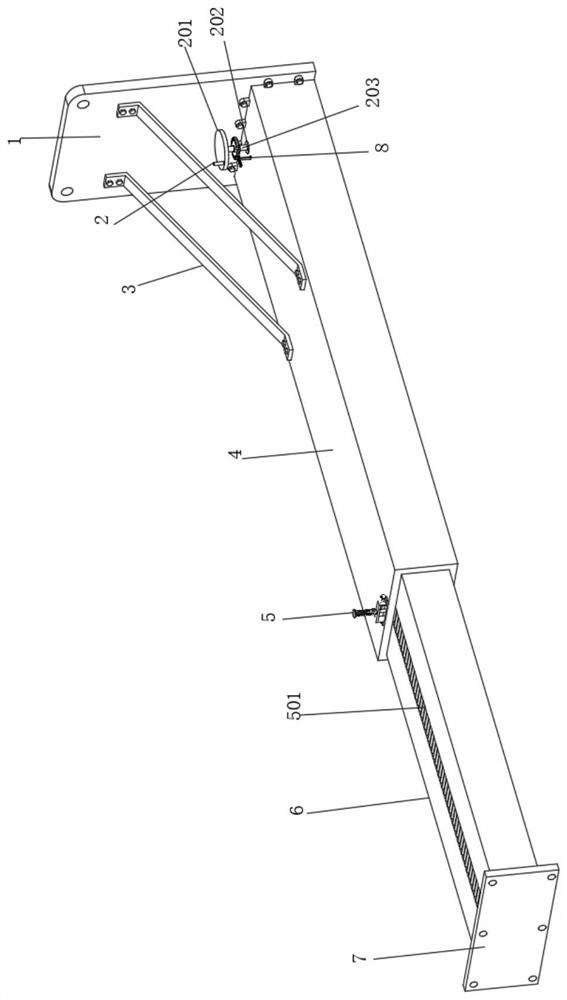 Heightening device for connecting climbing frame with building structure