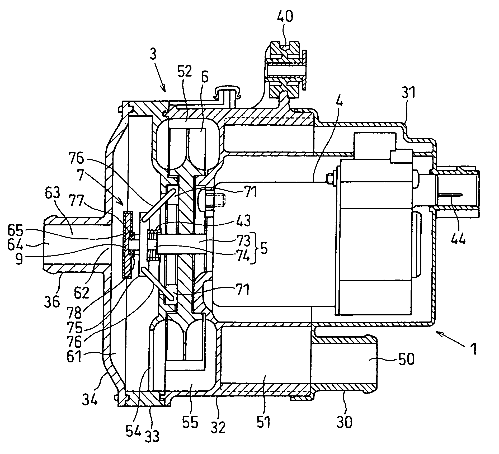 Electric air pump apparatus and evaporation fuel treatment system