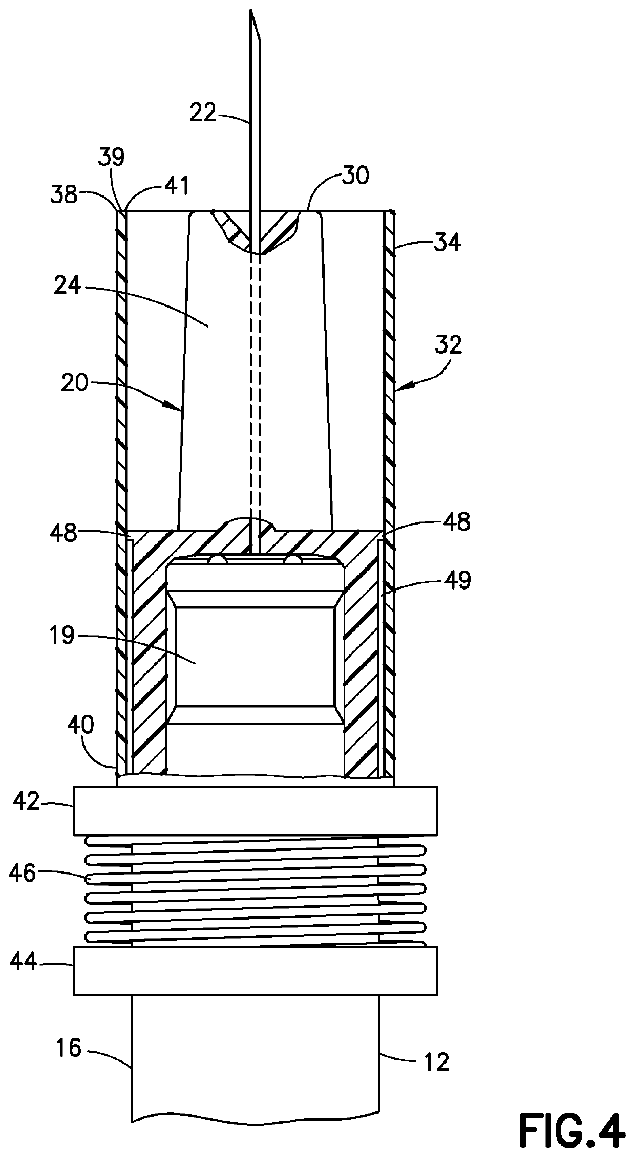 Injection assembly with movable sleeve