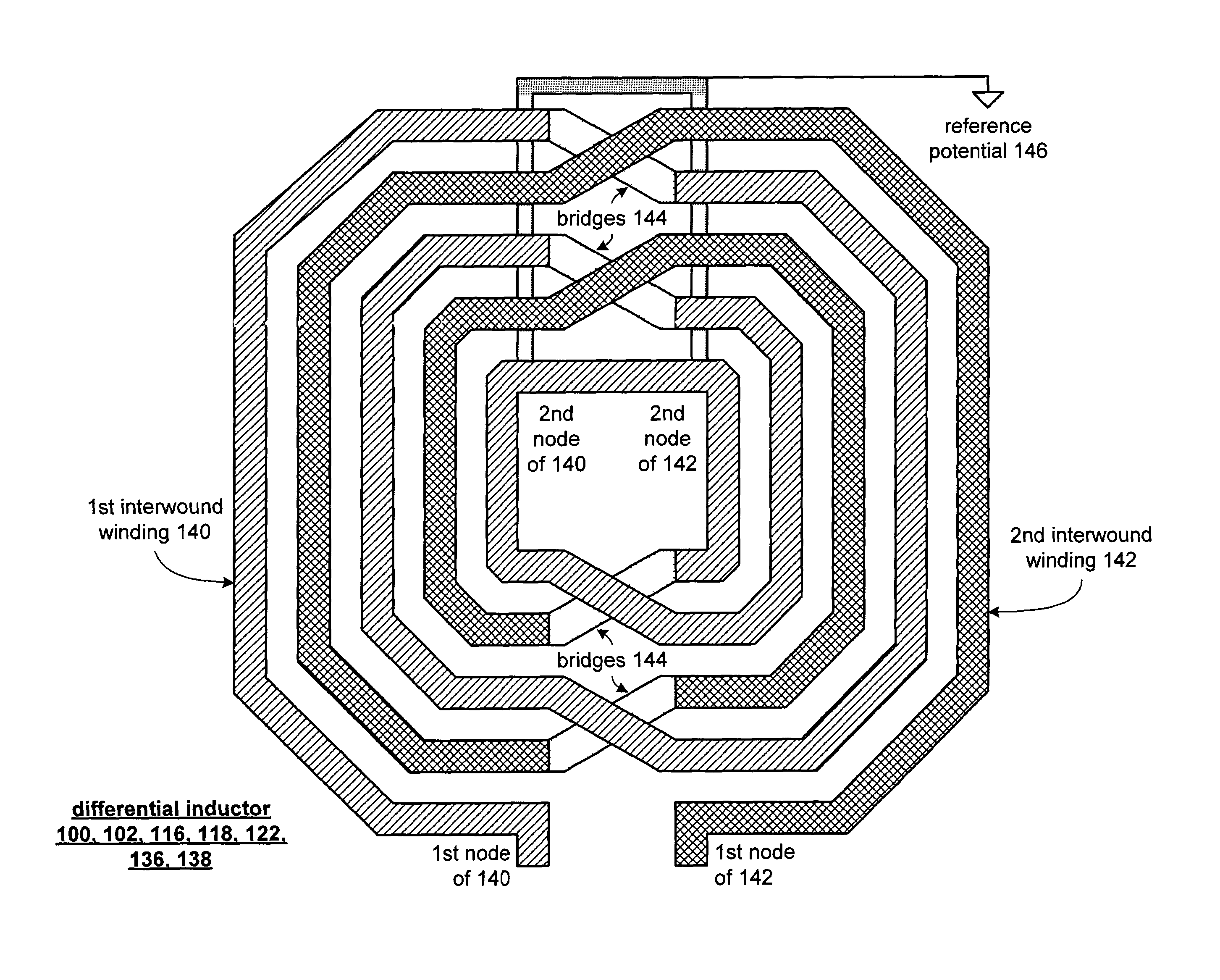 On-chip differential inductor and applications thereof