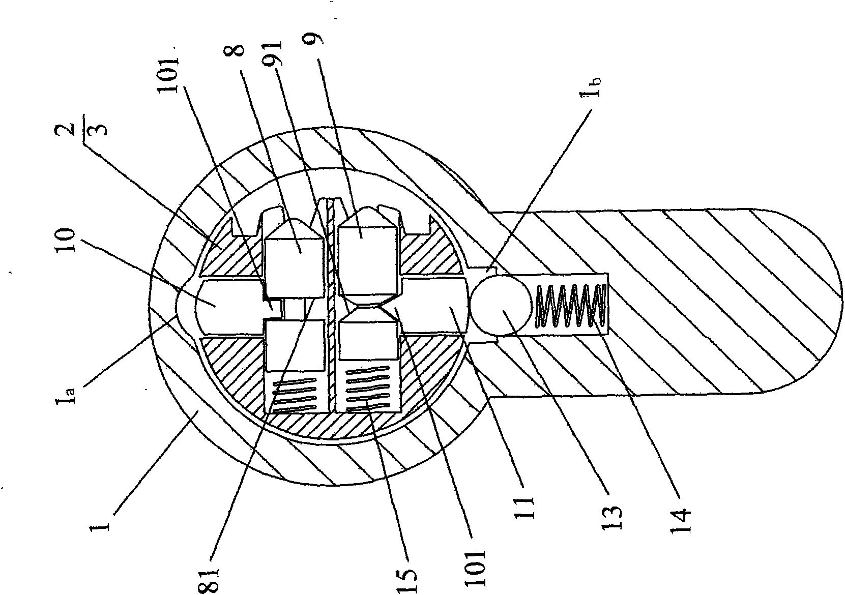 Mortise lock and key thereof