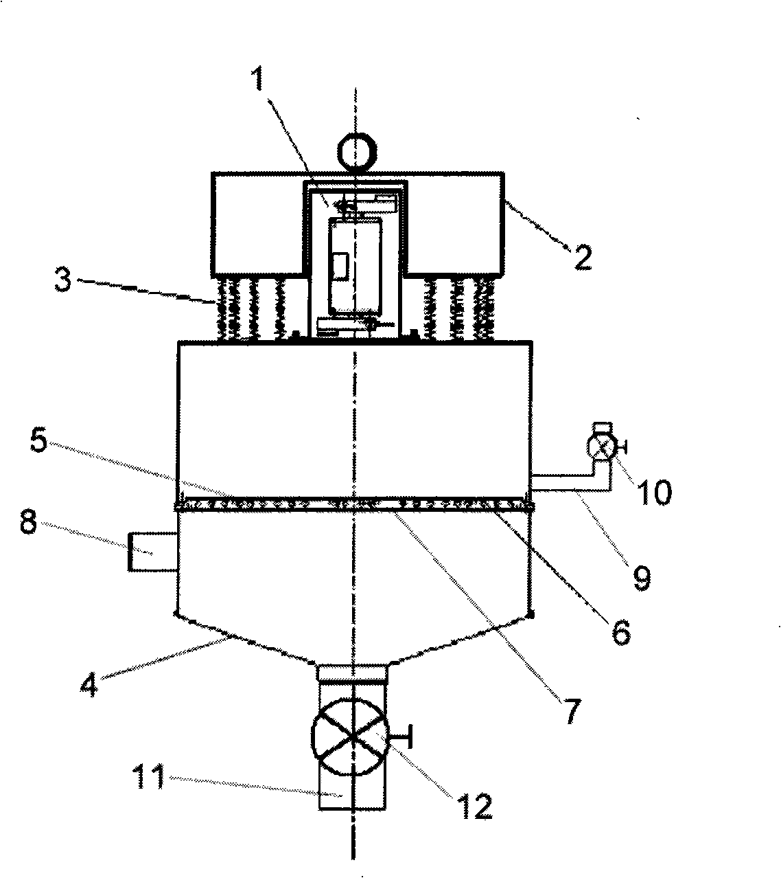 Device for separating mud and water depending on high-frequency small-amplitude mechanical vibration