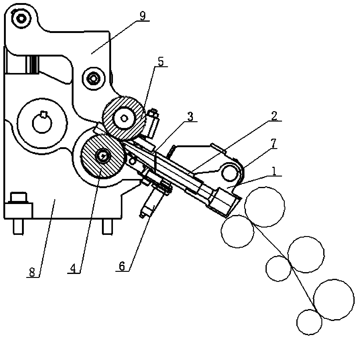 Cotton web bundling mechanism of intelligent combing machine