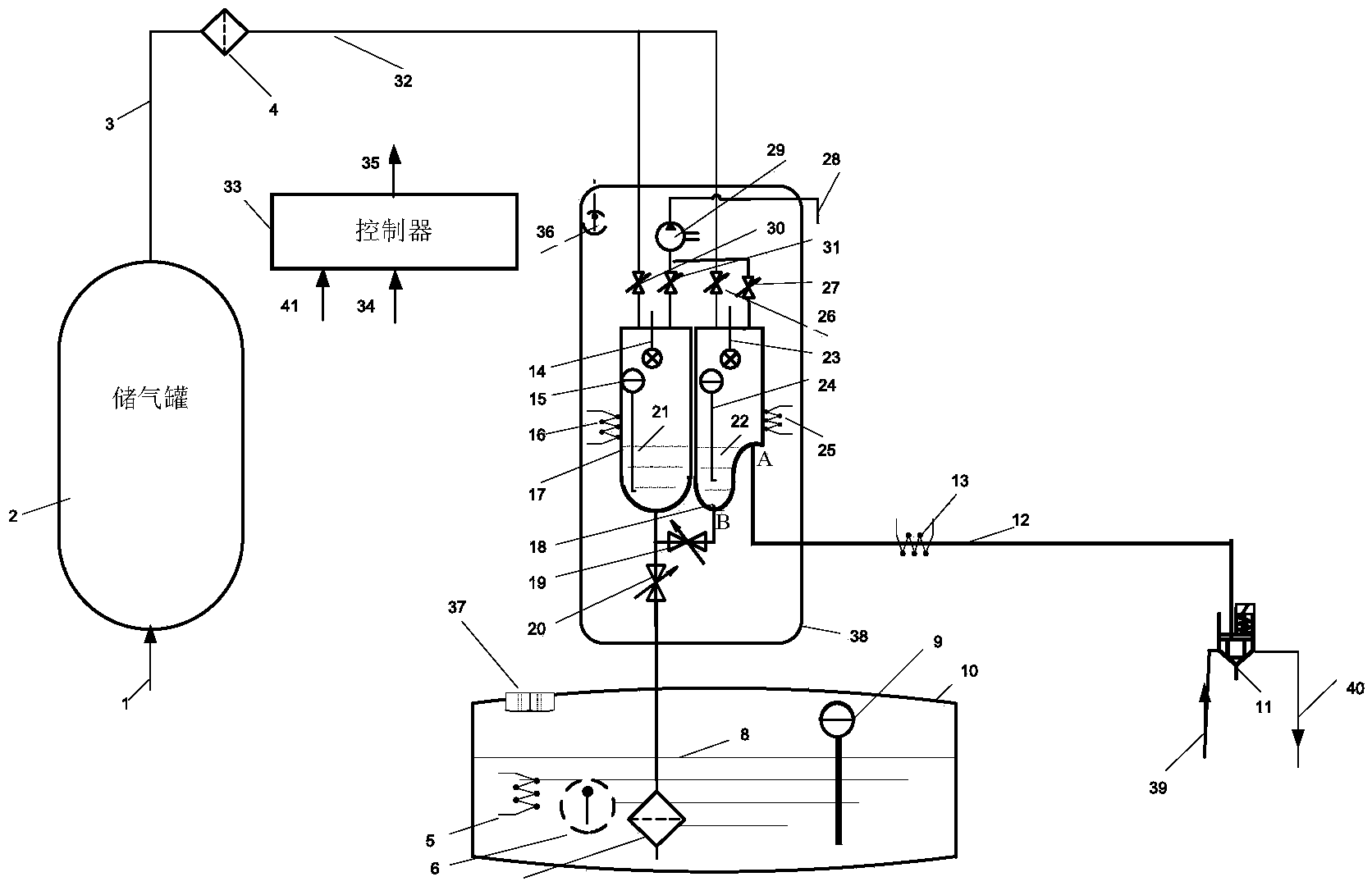 Air pressure type urea metering injection system with two urea pressure containers