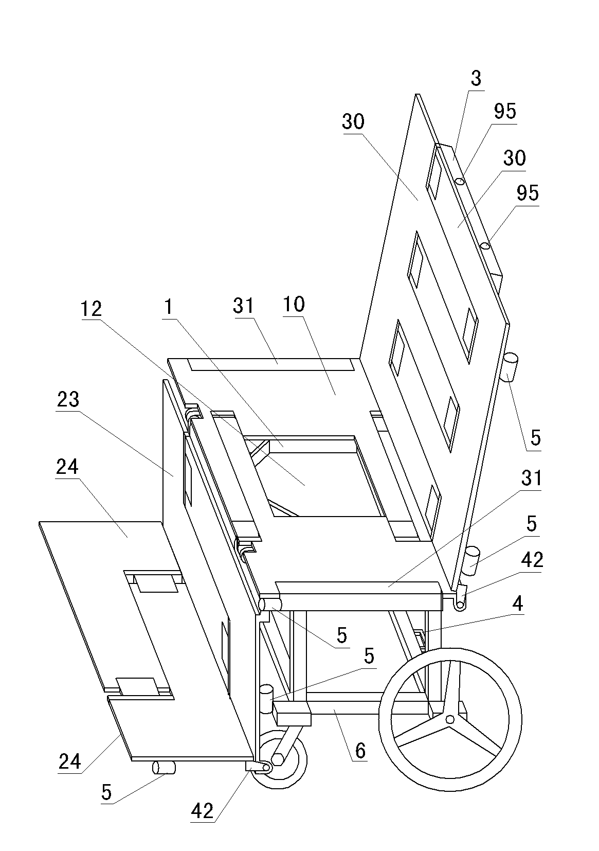 Turning-over bed or multi-functional nursing wheelchair-bed composed of lying wheelchair and bed plates