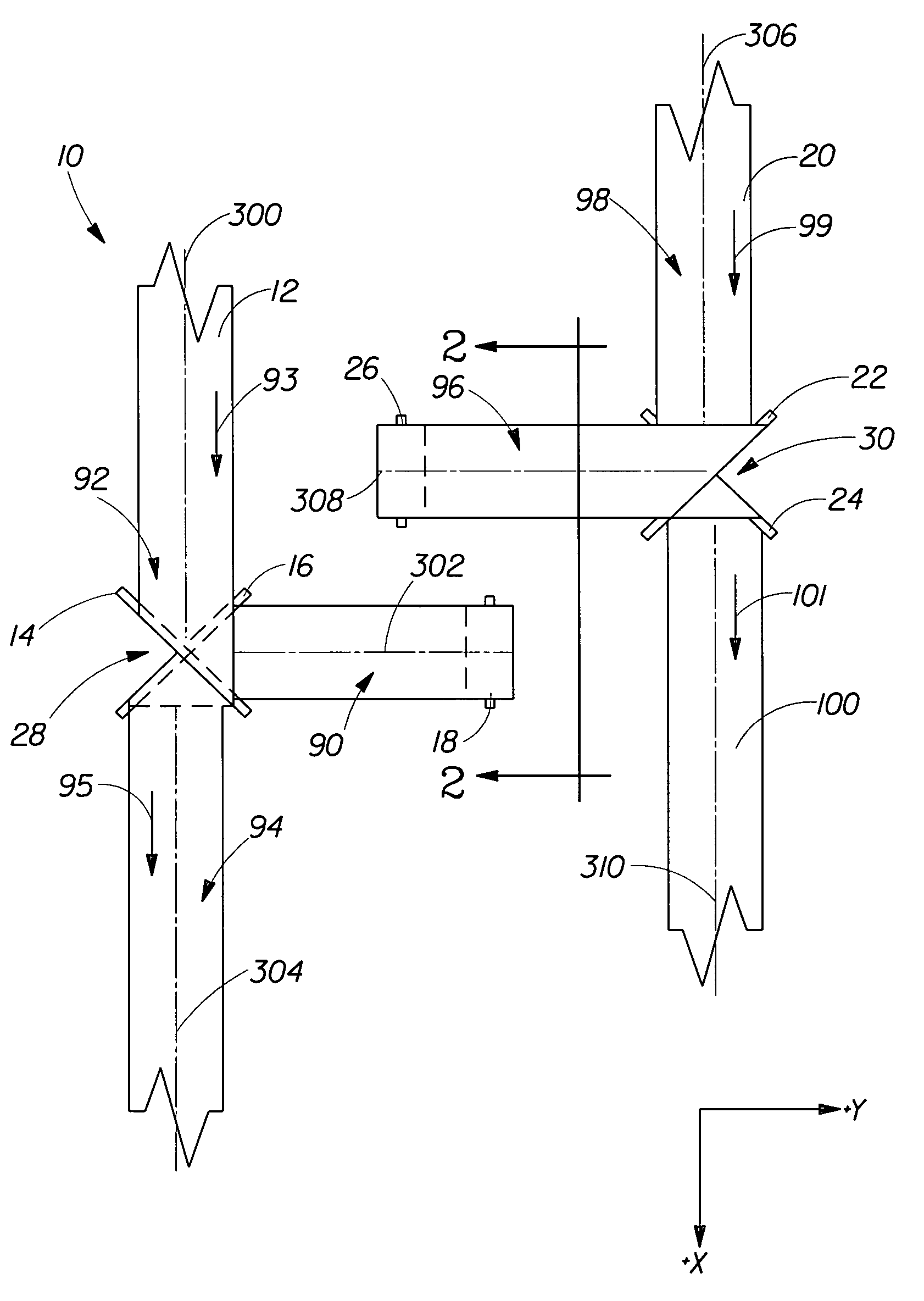 Method of placing a material transversely on a moving web