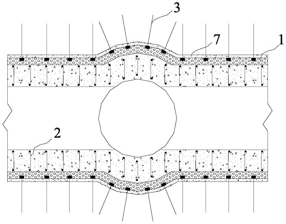 Anti-shock and shock-absorbing support structure of horse head gate