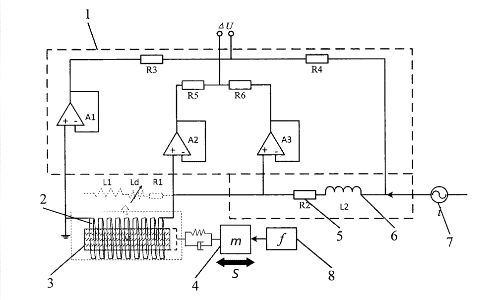 Giant magnetostrictive micro-displacement self-sensing driving method and actuator