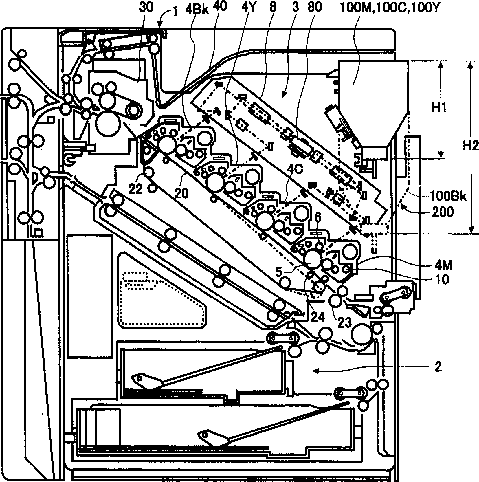 Color image forming apparatus, and toner container