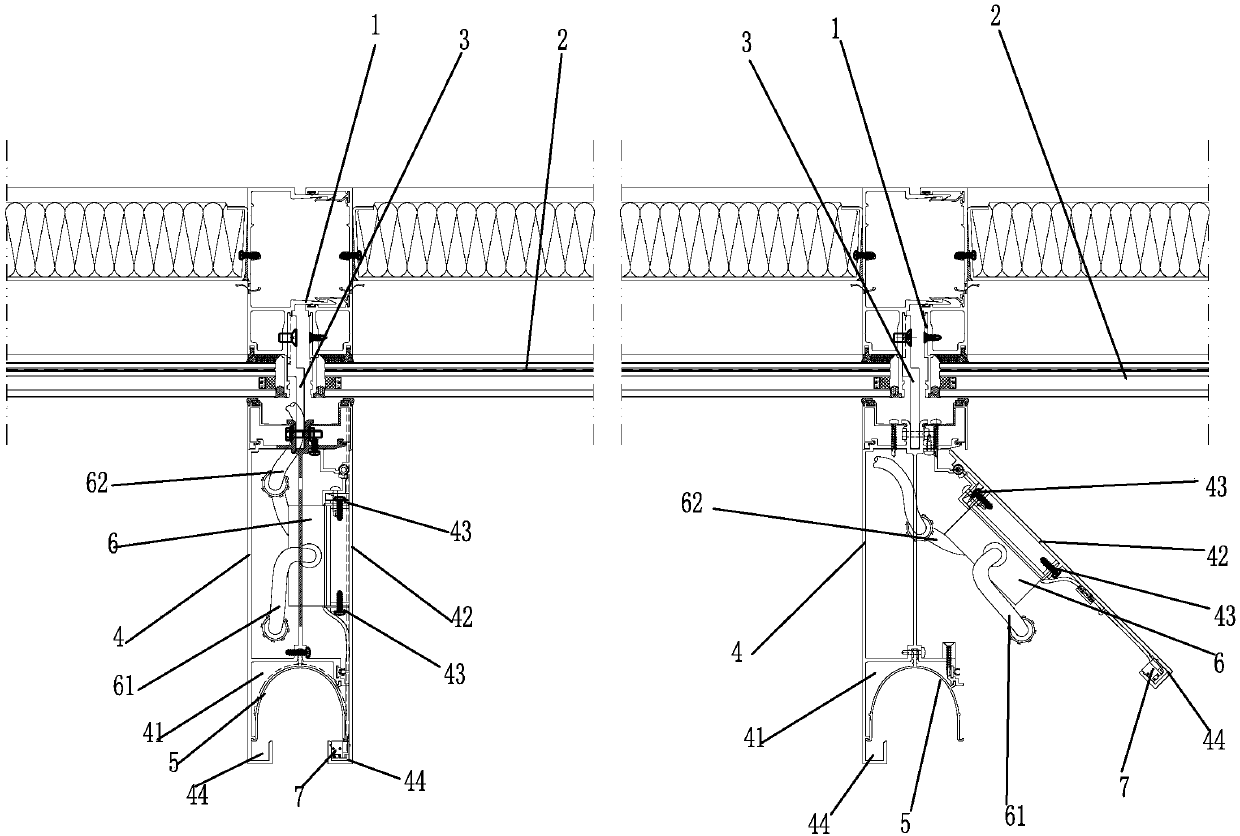 Architectural lighting outdoor inspection and maintenance structure and its installation method