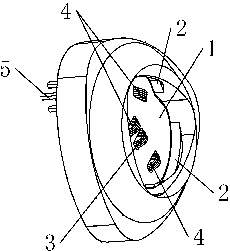 Inserted electric connection structure and charging power supply assembly