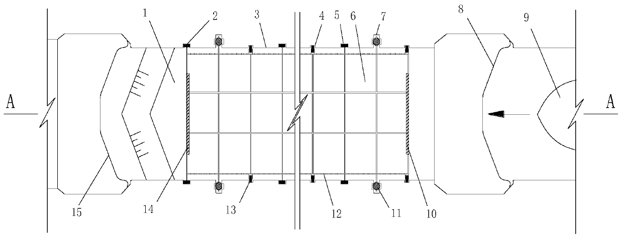 Three-stage energy dissipation ship chamber nested in ship lock chamber and ship lockage method