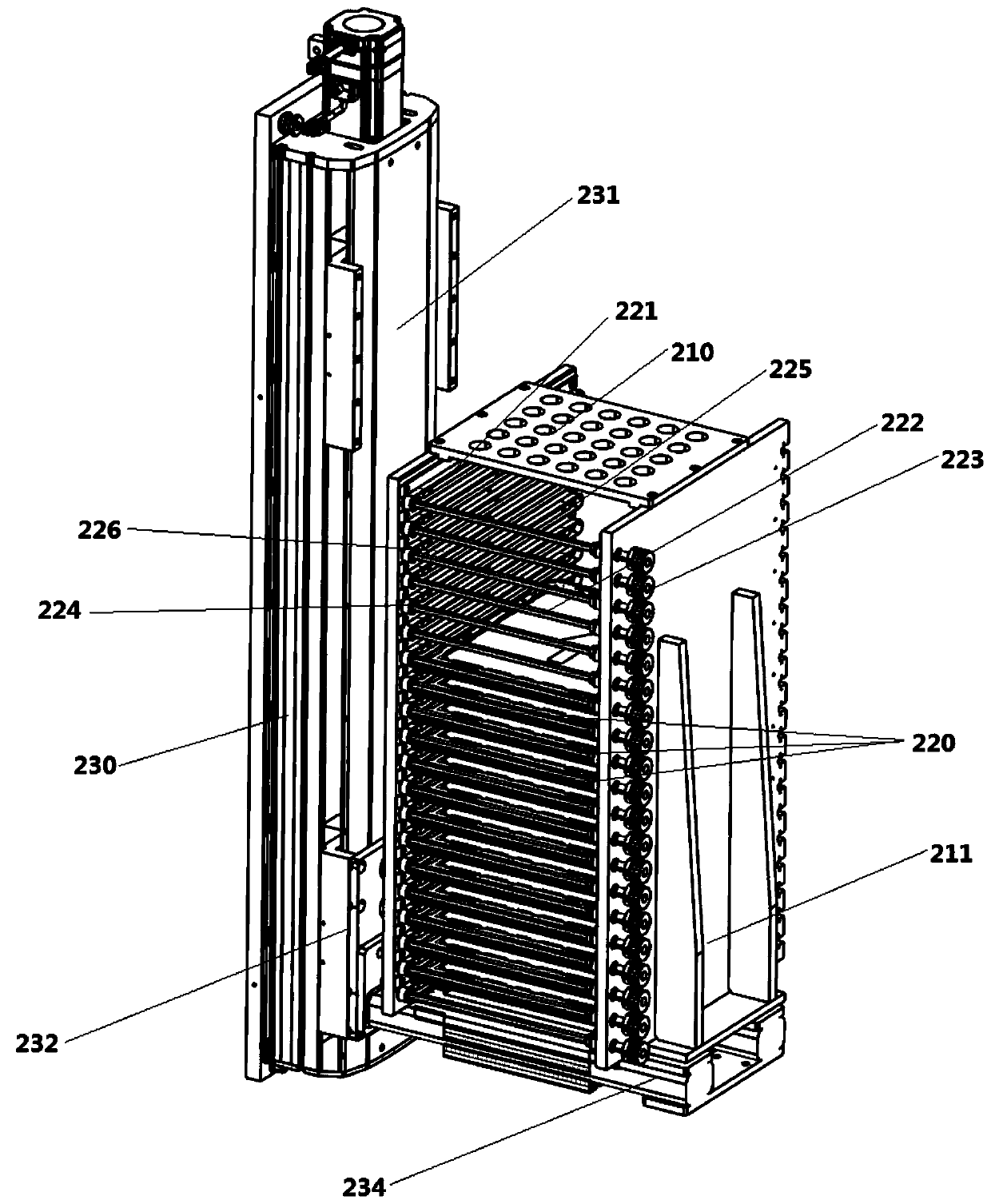 Circuit board caching device driven by magnetic wheels