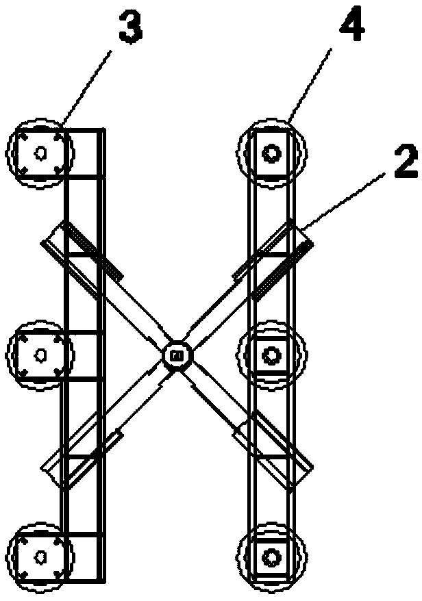 Cable leading-down facility for established double-circuit strain tower