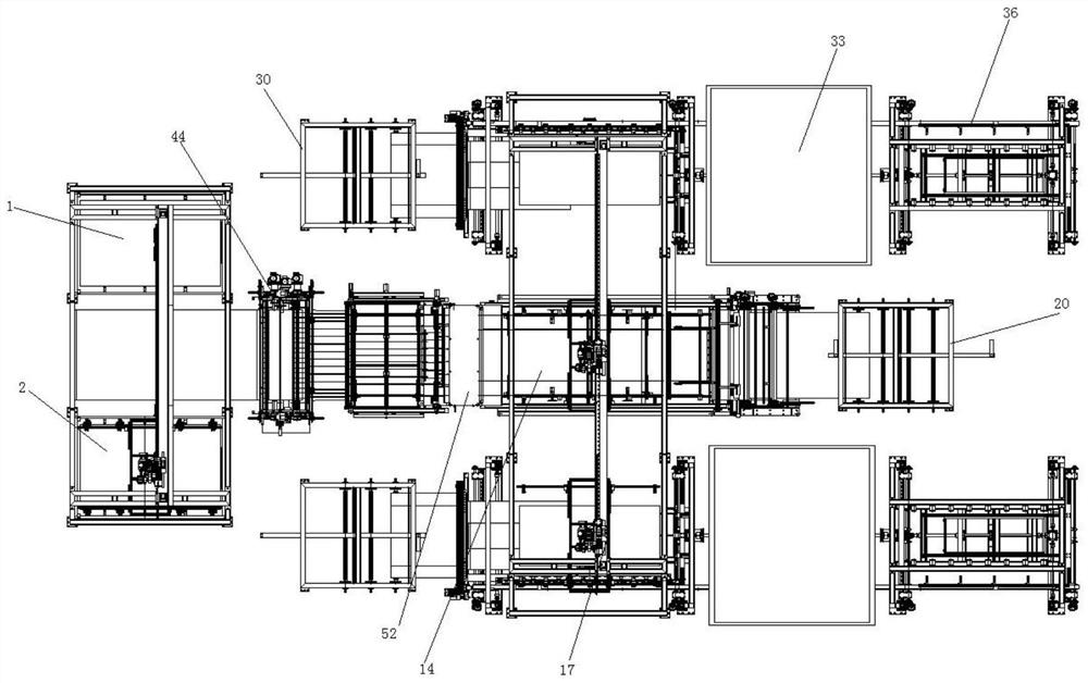 Composite production line of automobile top interior trim assembly