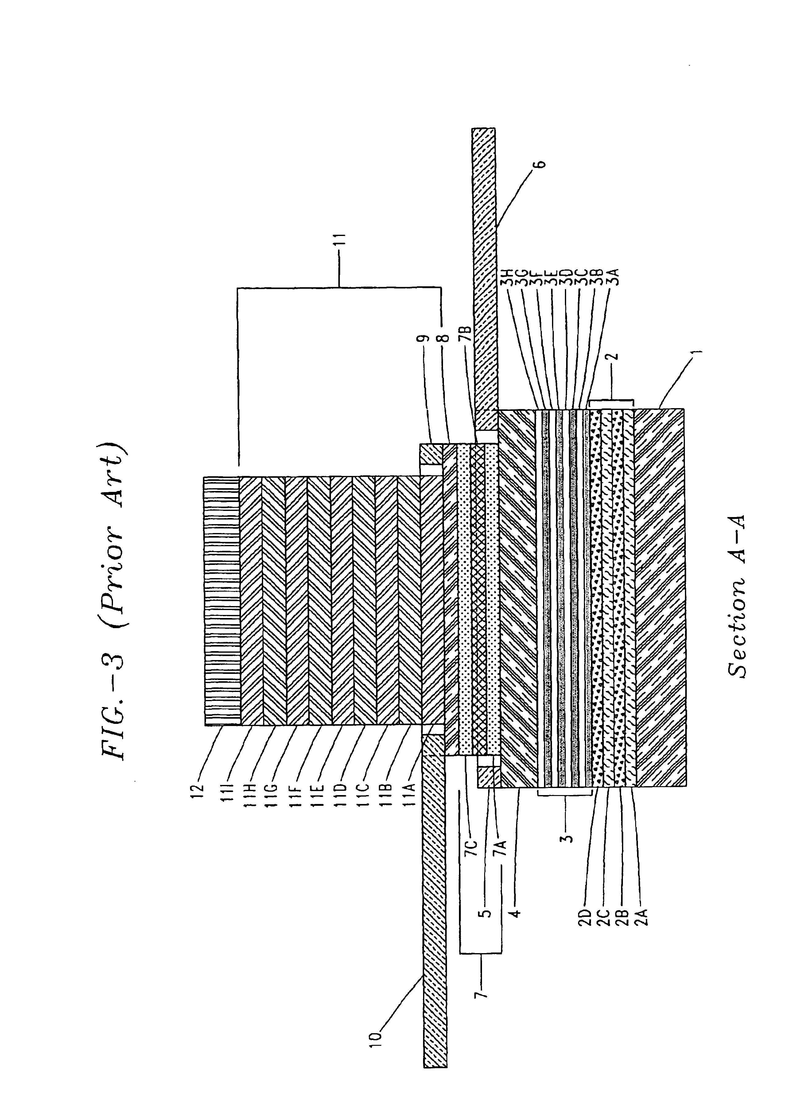 Vertical cavity surface emitting laser that uses intracavity degenerate four-wave mixing to produce phase-conjugated and distortion free collimated laser light