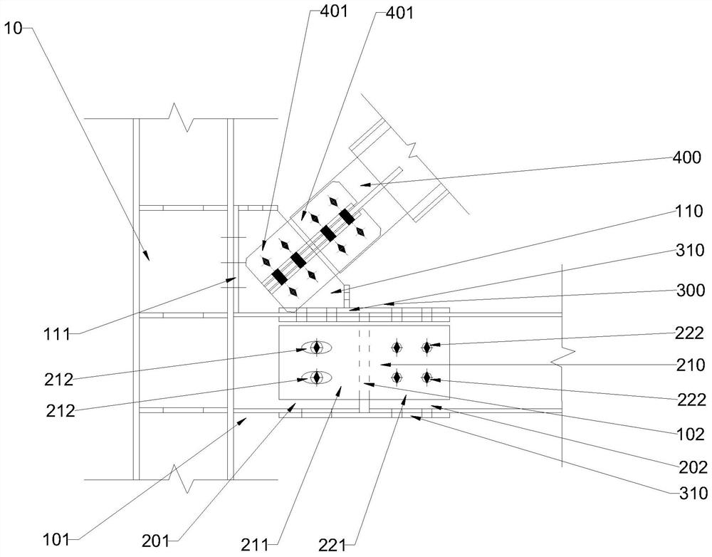 Novel rotary connection joint unit of assembly type buckling-restrained brace steel frame structure