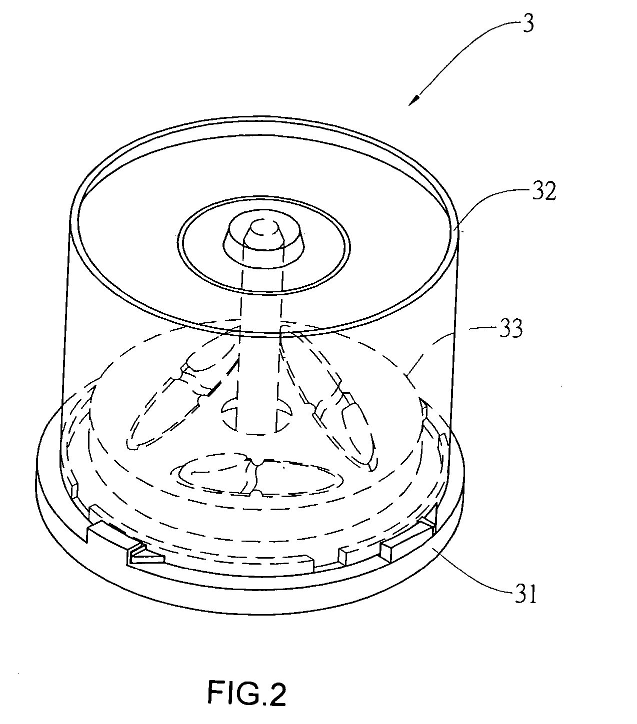 Optical disk container with writing tool holding device