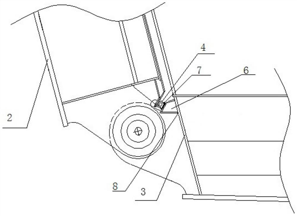 A positioning method for rubber groove brackets used for stern ramps of large ships