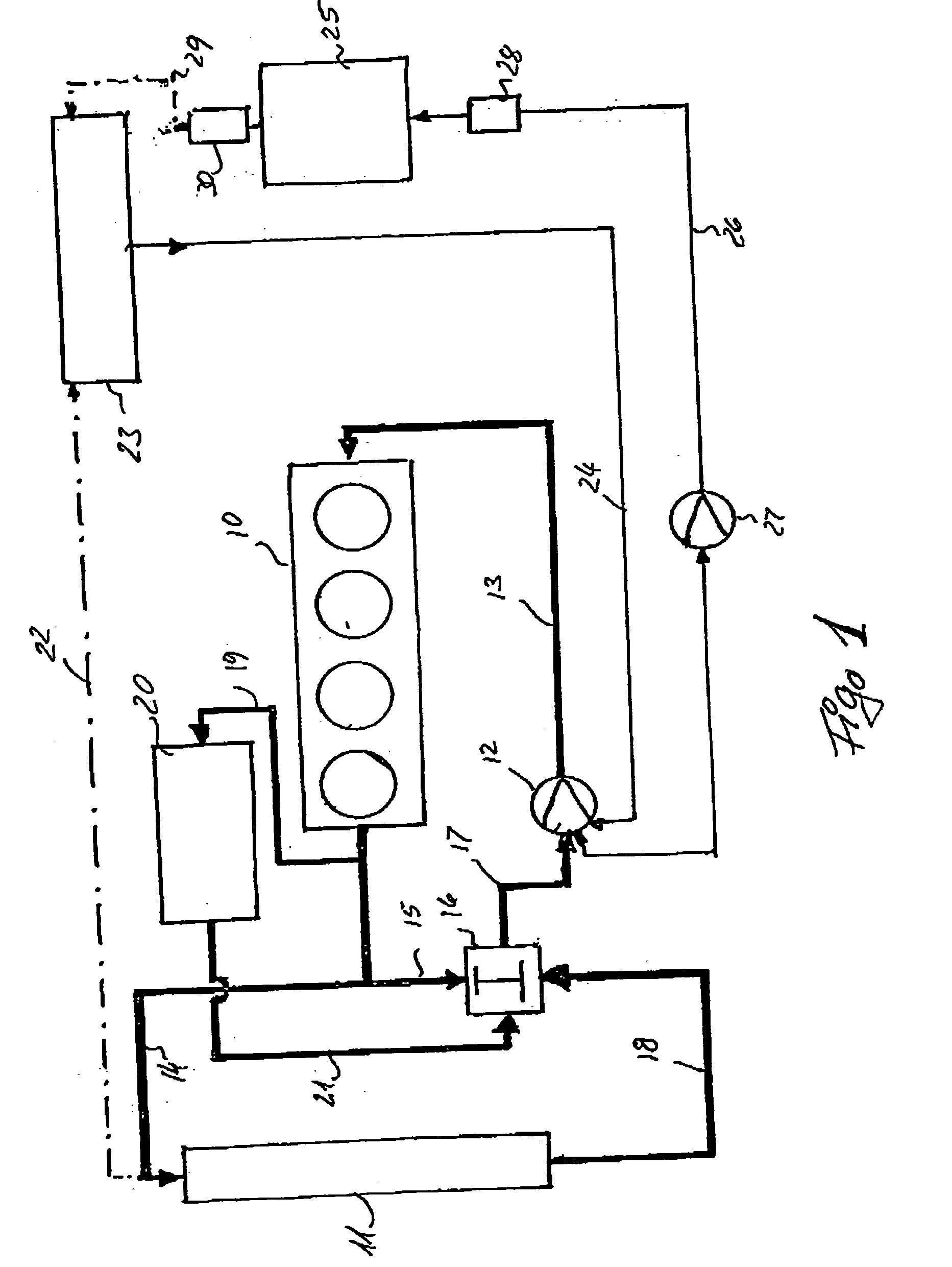 Method and apparatus for moderating the temperature of an internal combustion engine of a motor vehicle