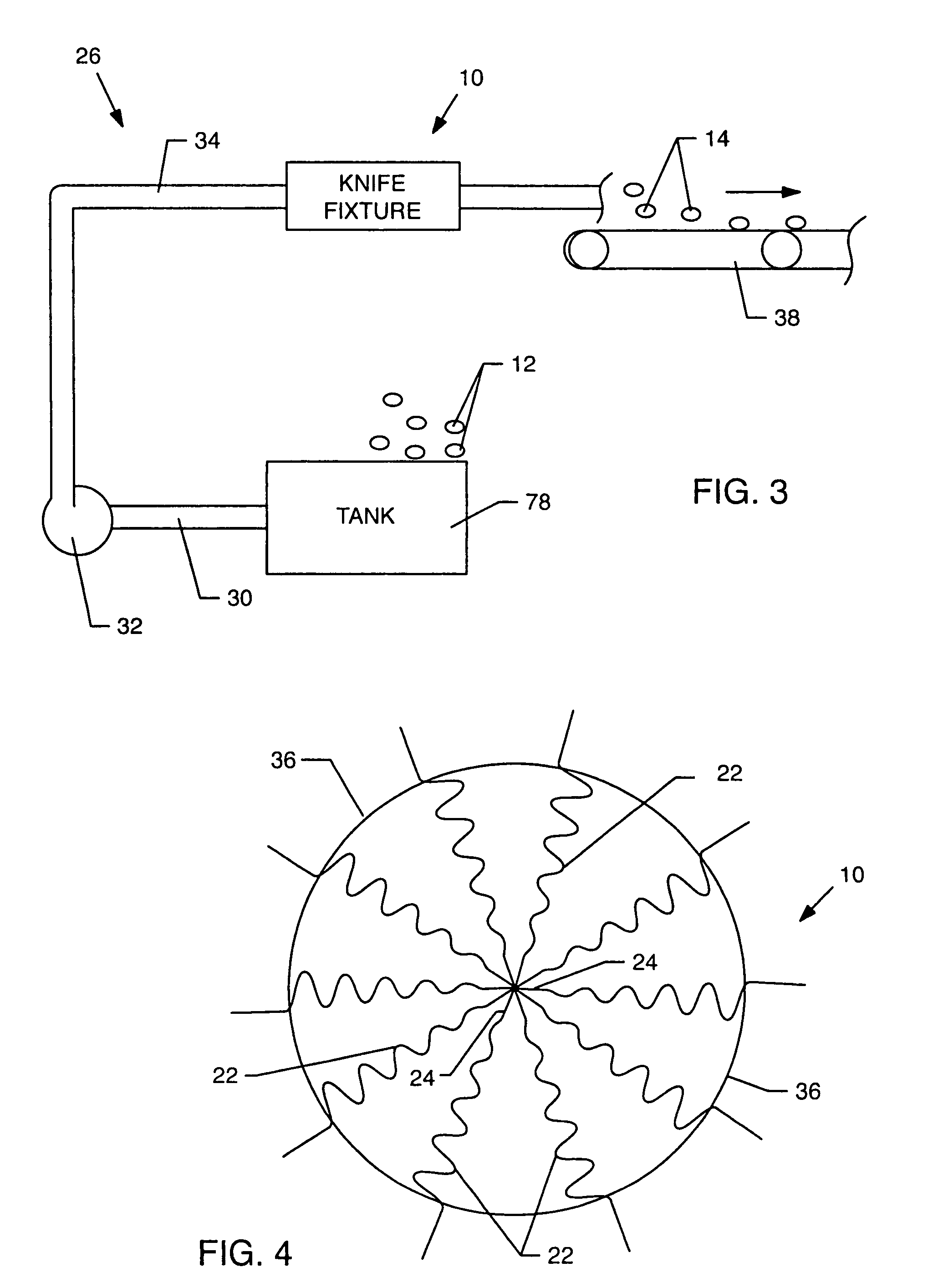 Corrugated knife fixture with variable pitch and amplitude