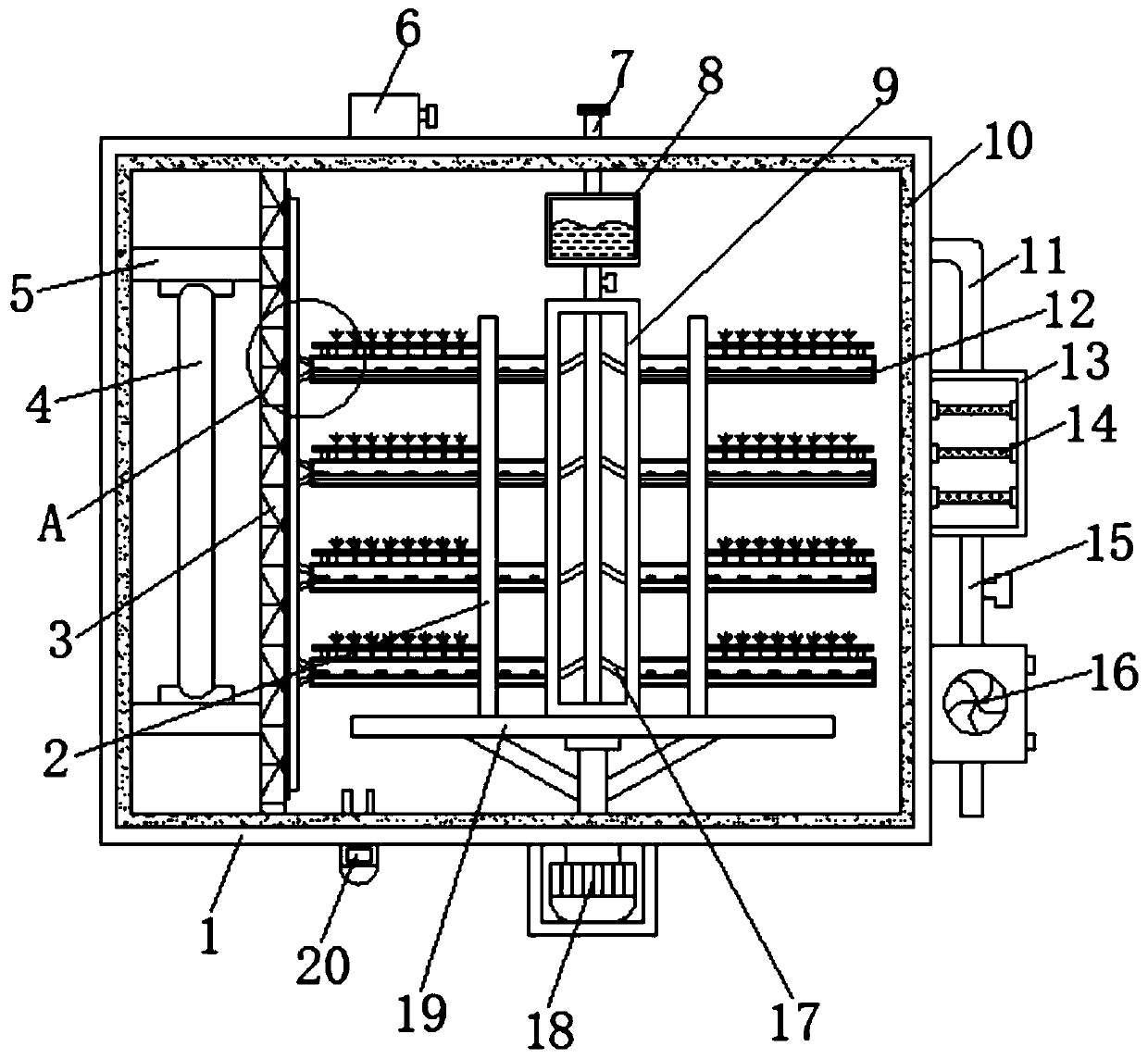 Tobacco seedling cultivation device