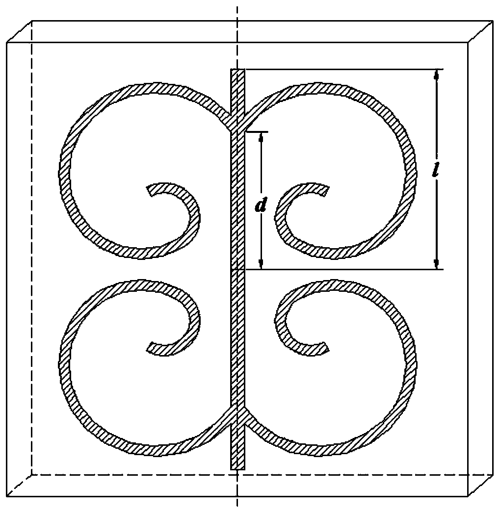 Left-handed materials based on horn-like basic unit structure