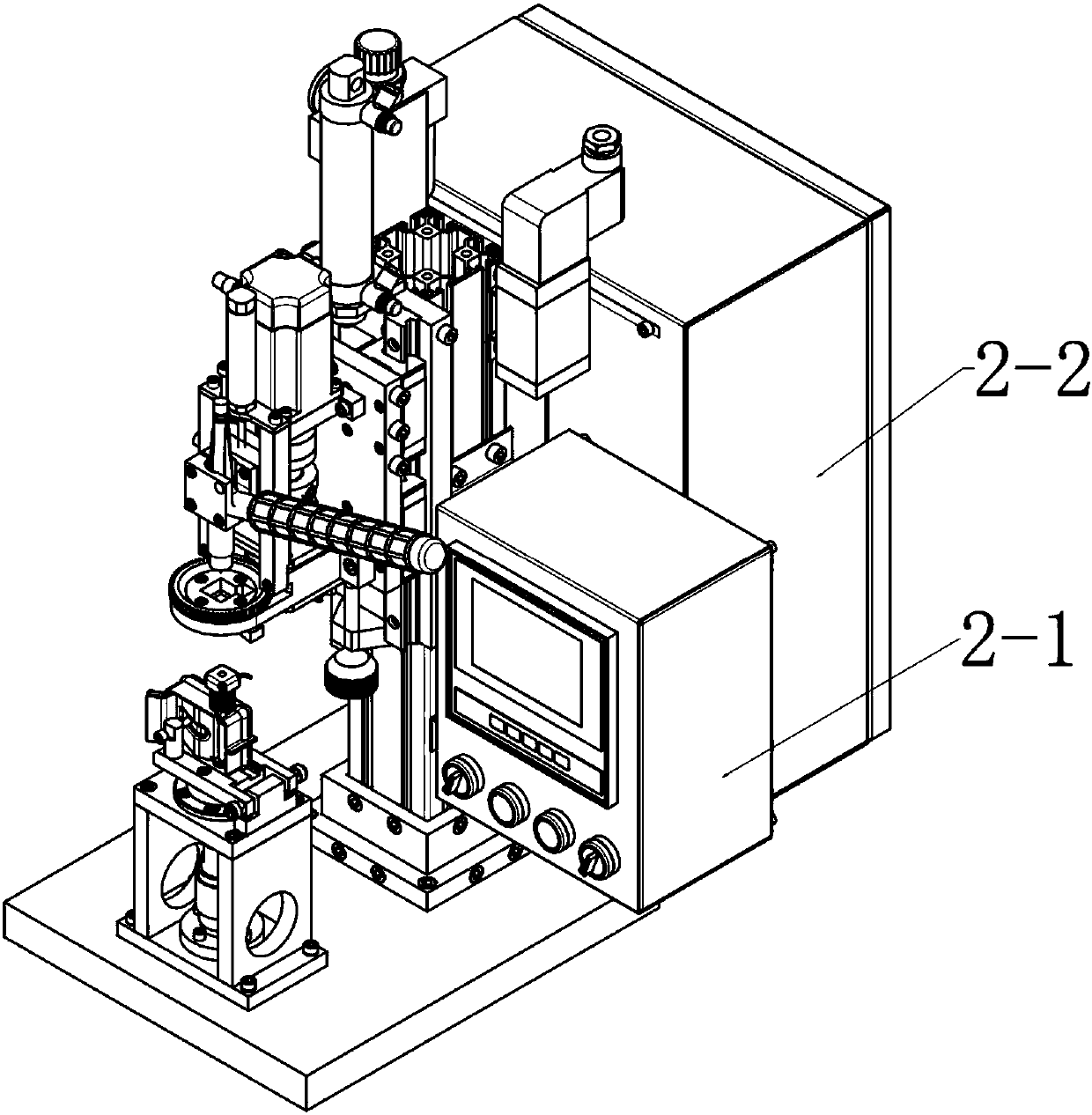 A dual-mode muffler valve automatic pre-twist welding detection equipment