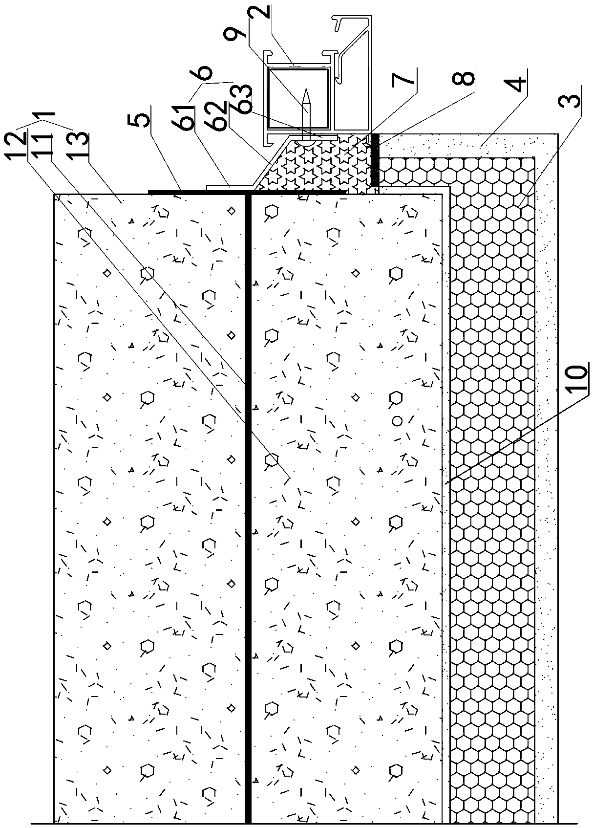 Flexible connection structure of dry type ductile wallboard and door and window and construction method of flexible connection structure
