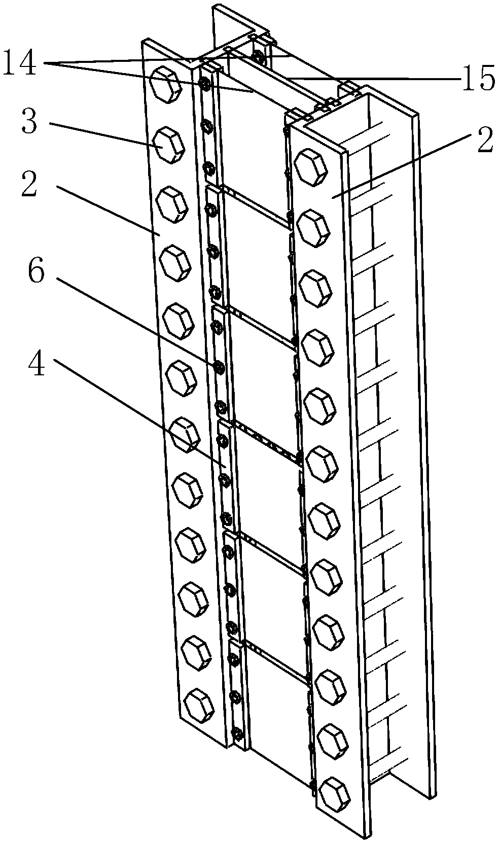 Fabricated stiffness-varied transverse connection energy dissipation piece and installation method