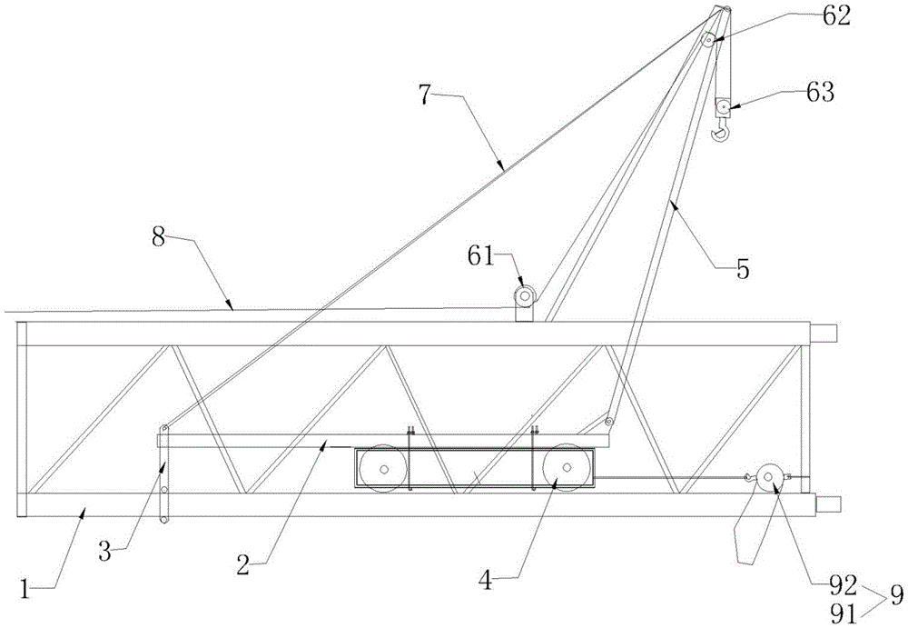 Device and method for mounting and dismounting crane boom