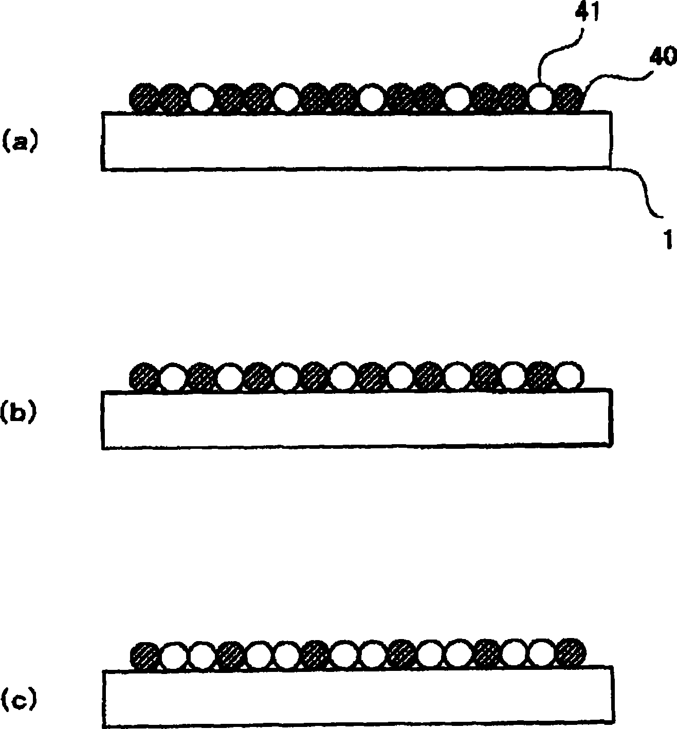 Process for production of carbon nanotube aggregates, carbon nanotube aggregates, catalyst particle dispersion membrane, electron emitters, and field emission displays