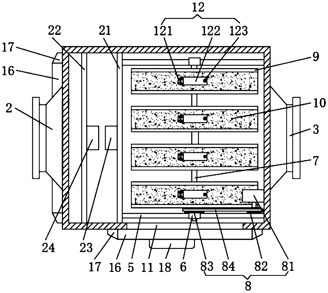 Dynamic VOC rotating-wheel adsorption device