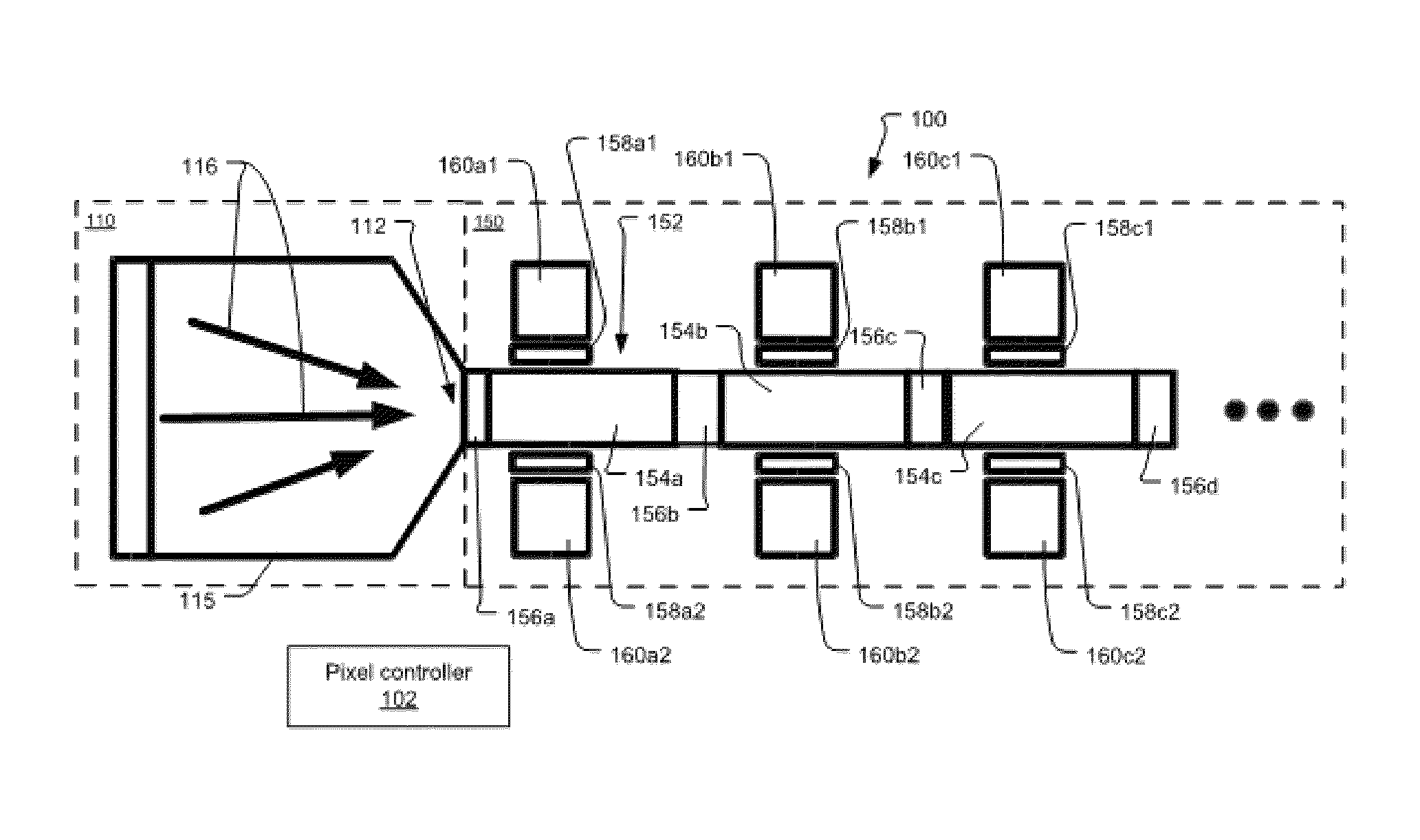 Demodulation pixel with daisy chain charge storage sites and method of operation therefor
