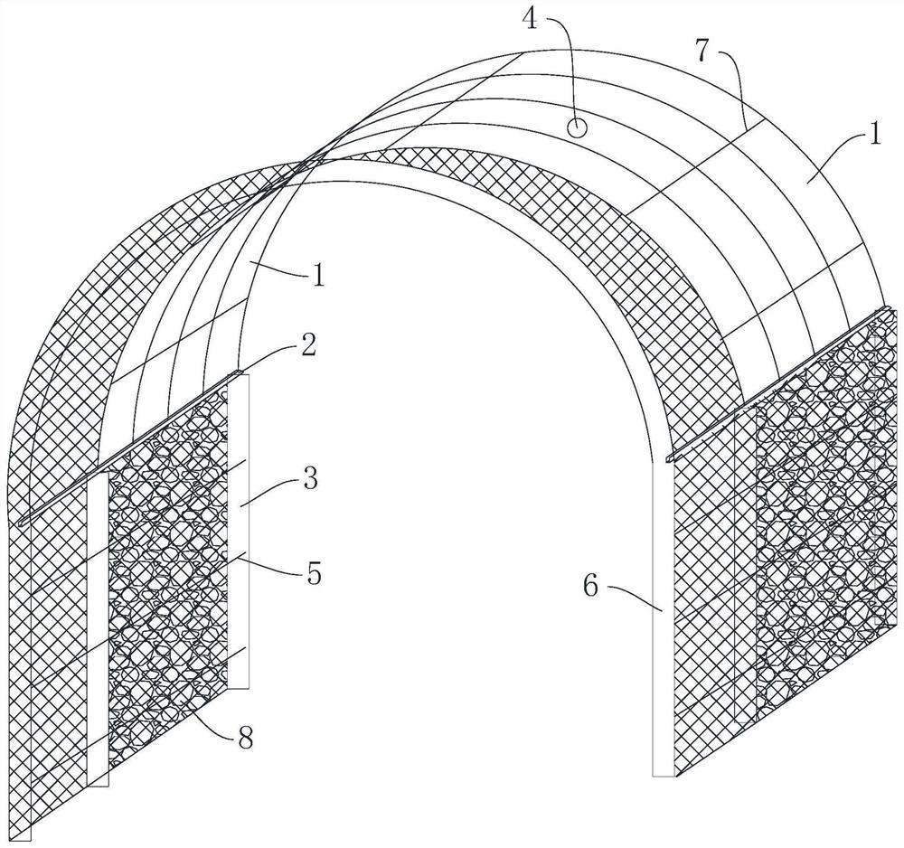 Tunnel top cavity supporting method