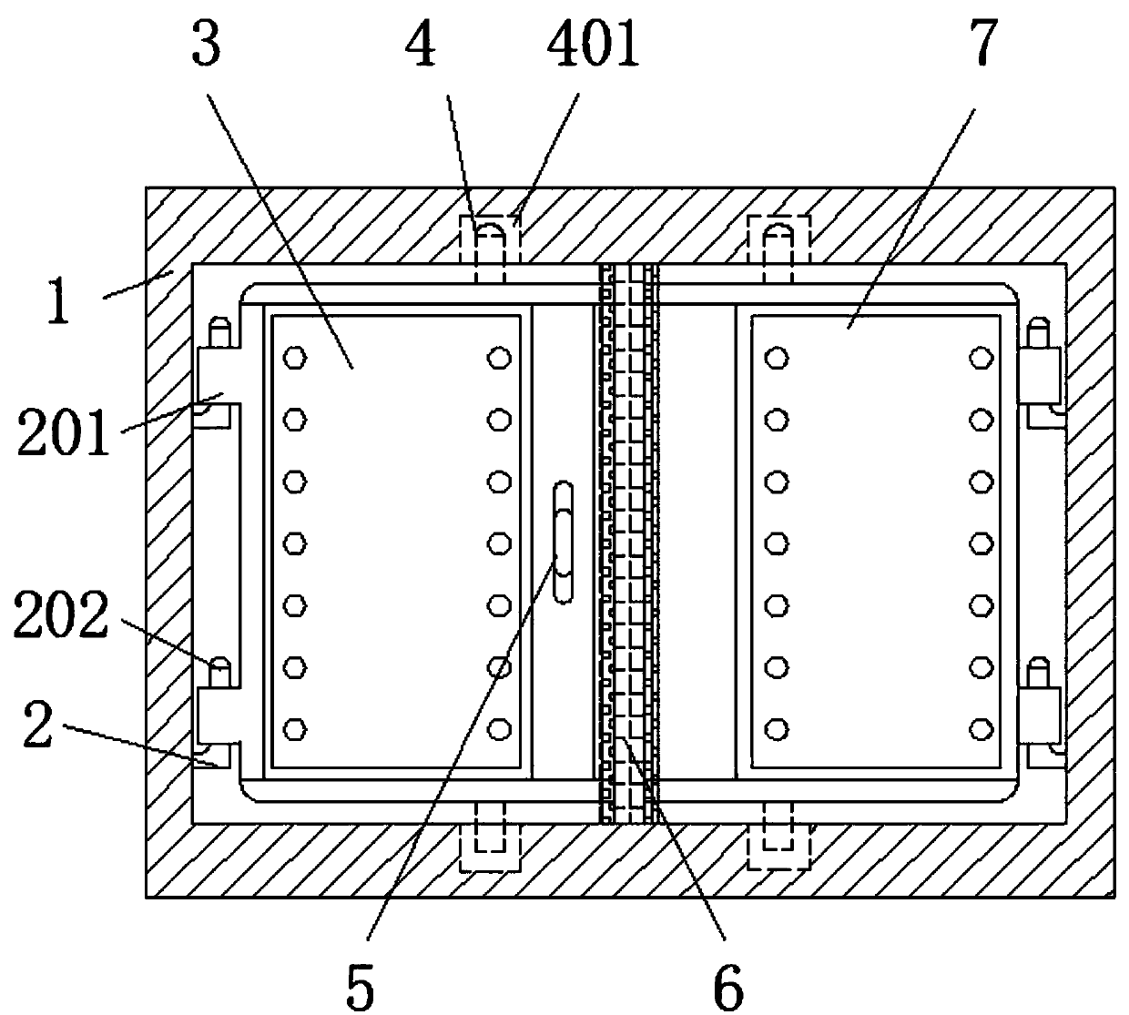 Function door facilitating multi-angle placement and peripheral clamping