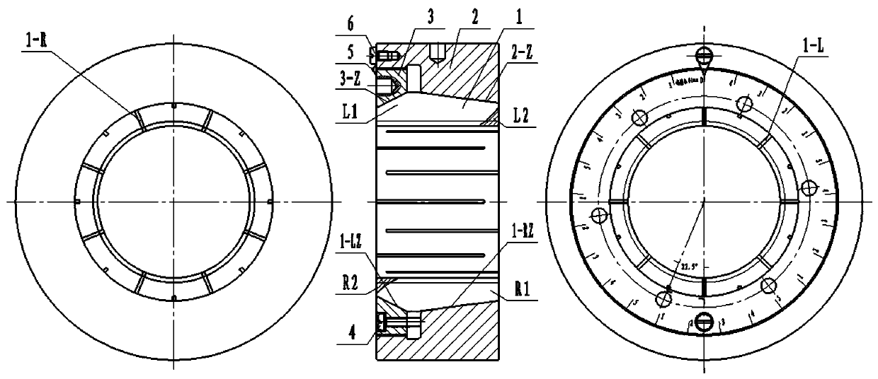 Elastic radial sliding bearing with adjustable gaps
