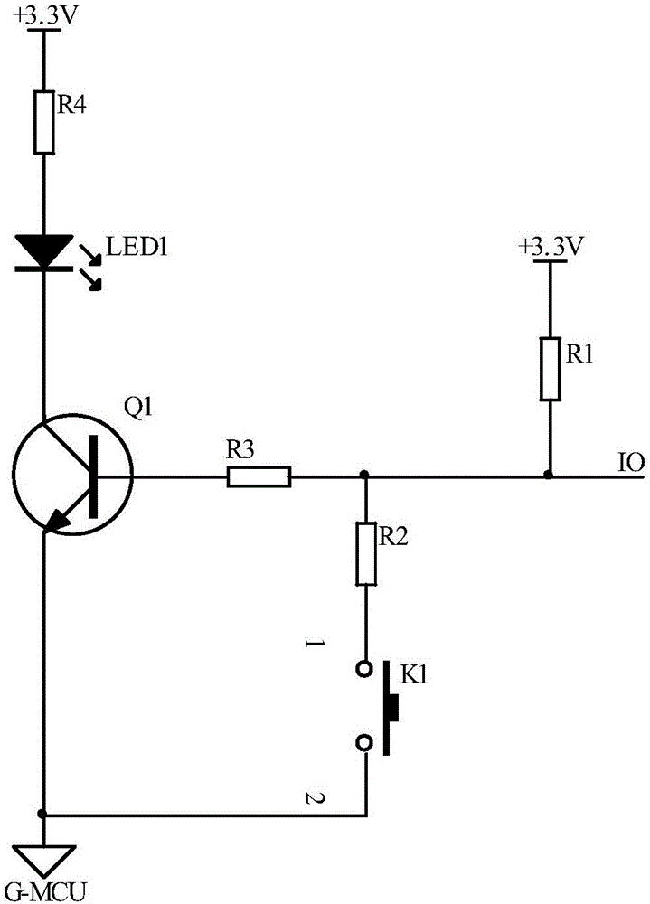 LED display and key detection multiplexing circuit