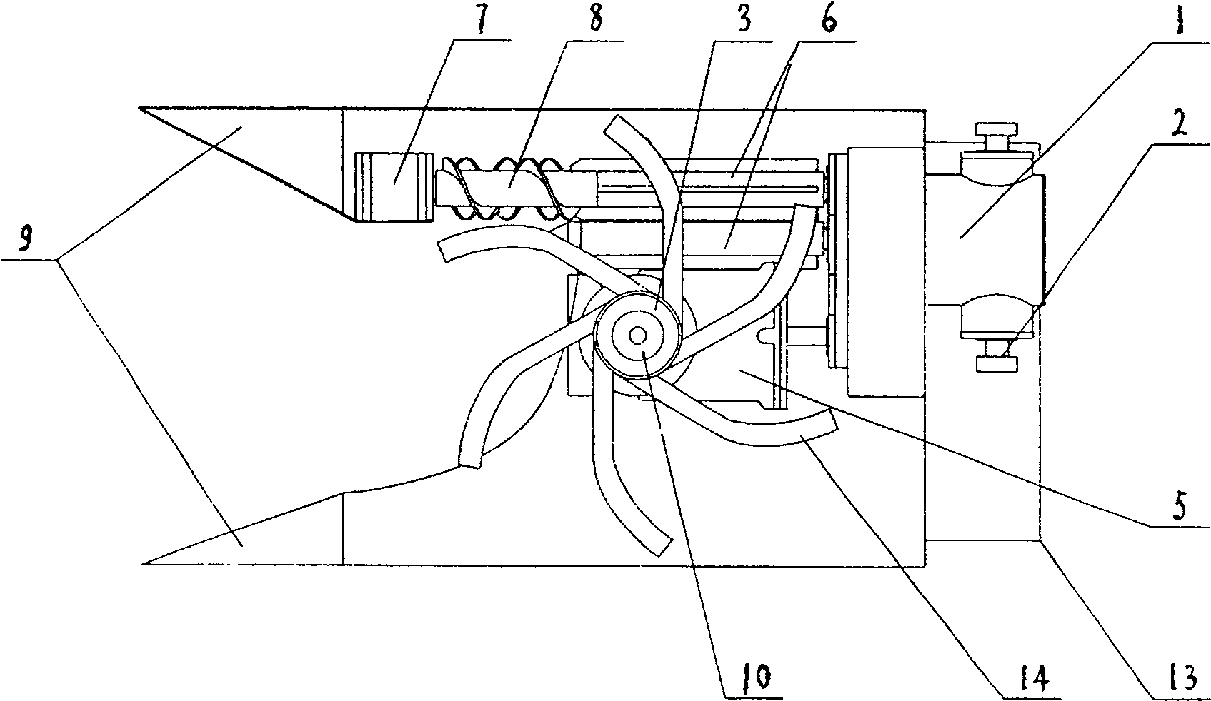 Chainless type maize harvesting and stalk returning device