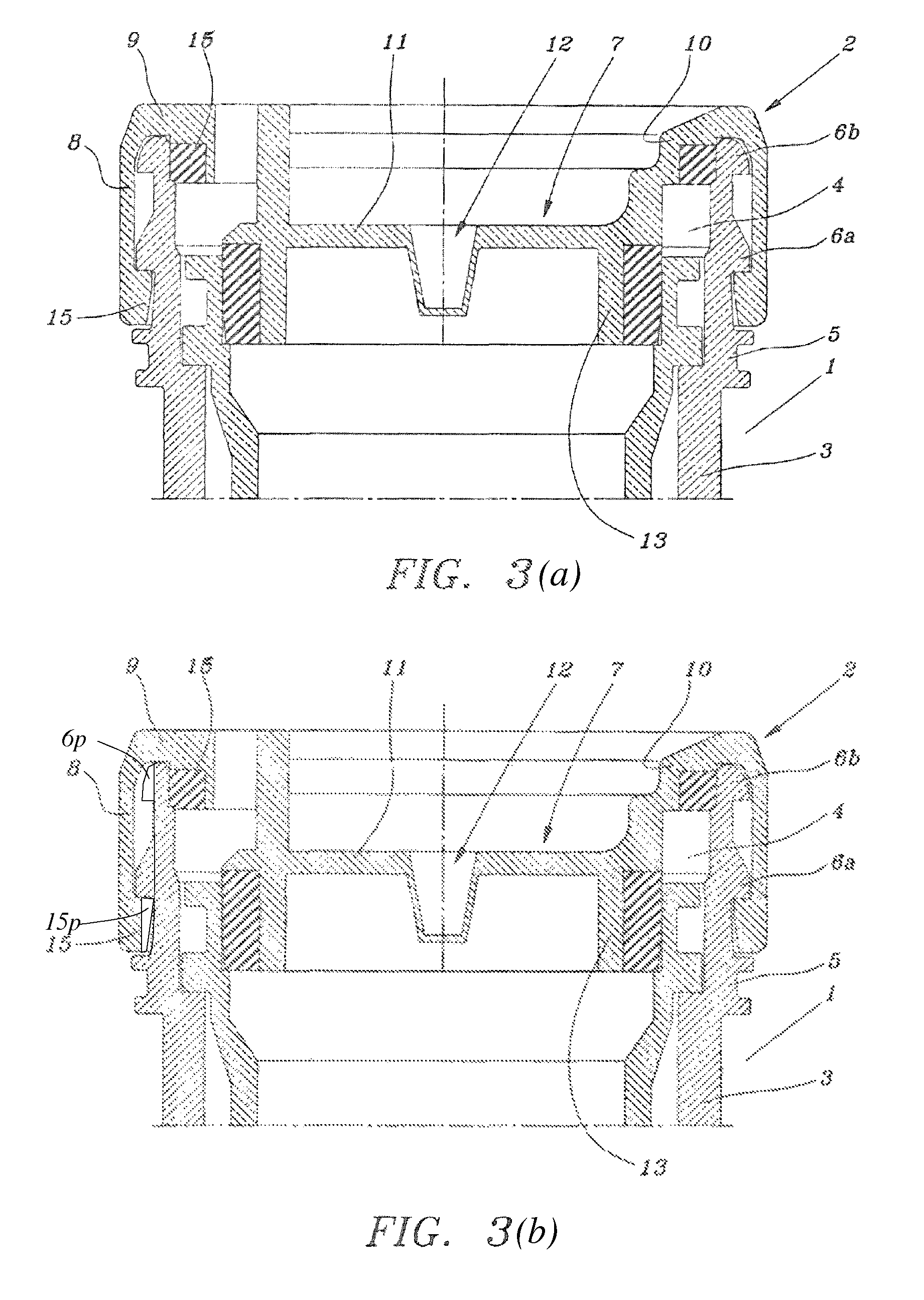 Assembly of a container and a closure