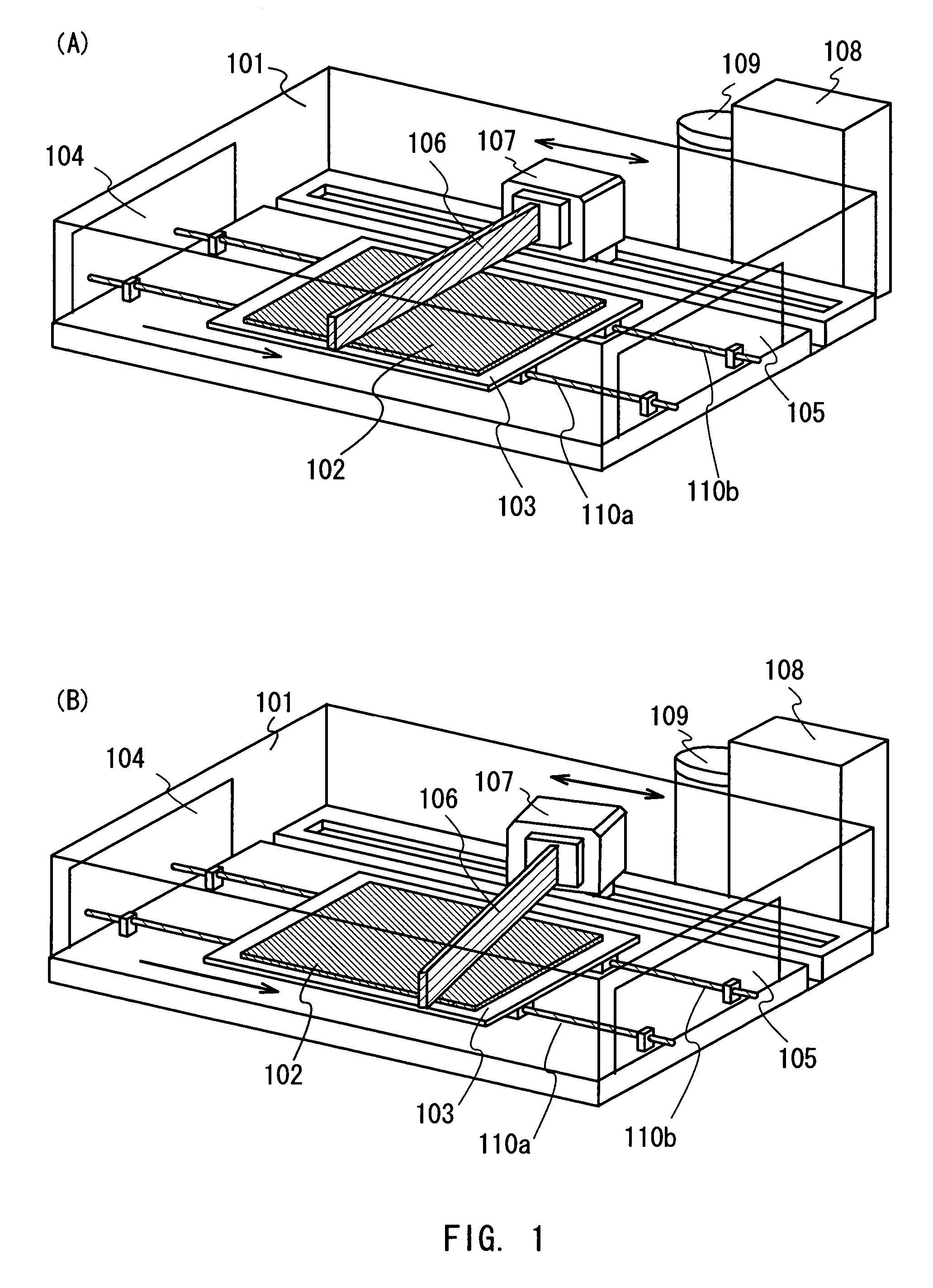 Method of manufacturing a display device using droplet emitting means