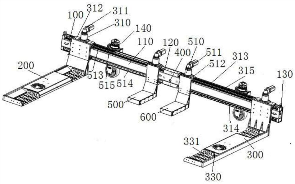 Outer forklift parking robot with blocking arms and parking implementation method of outer forklift parking robot