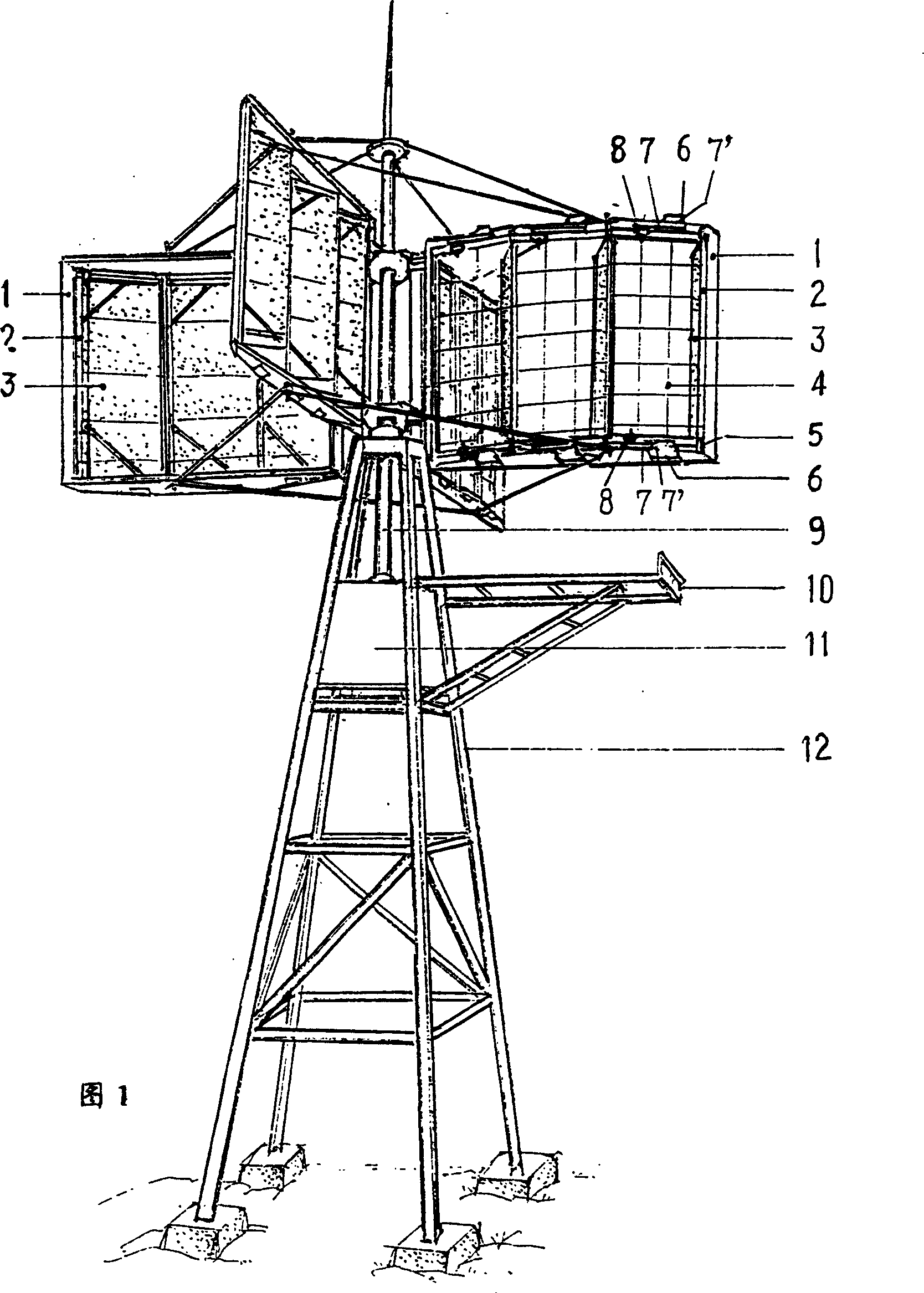 Vane structure of vertical axis wind-driven motor and speed stablizing apparatus thereof