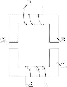 Separable transformer with magnetic core in nested structure