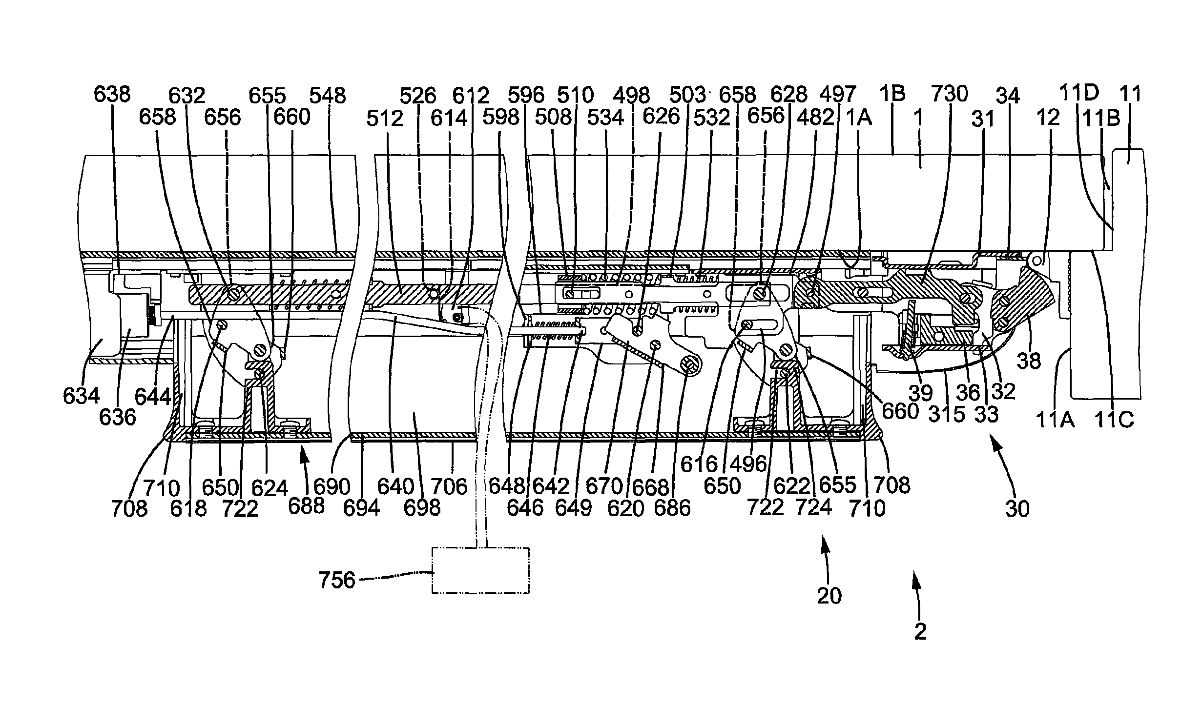 Door lock with idle travel in a locking state